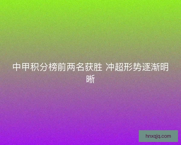 中甲积分榜前两名获胜 冲超形势逐渐明晰