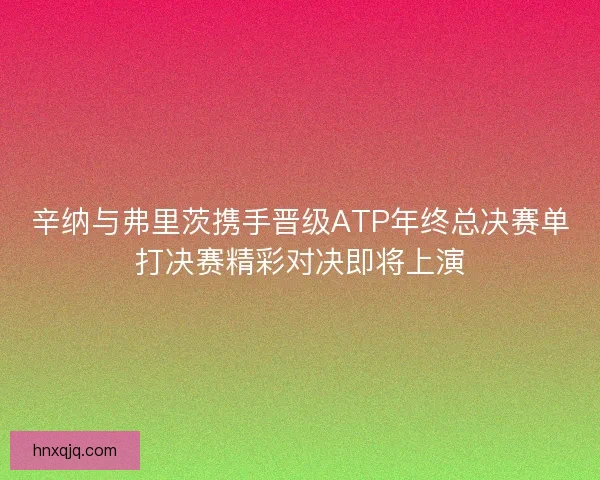 辛纳与弗里茨携手晋级ATP年终总决赛单打决赛精彩对决即将上演